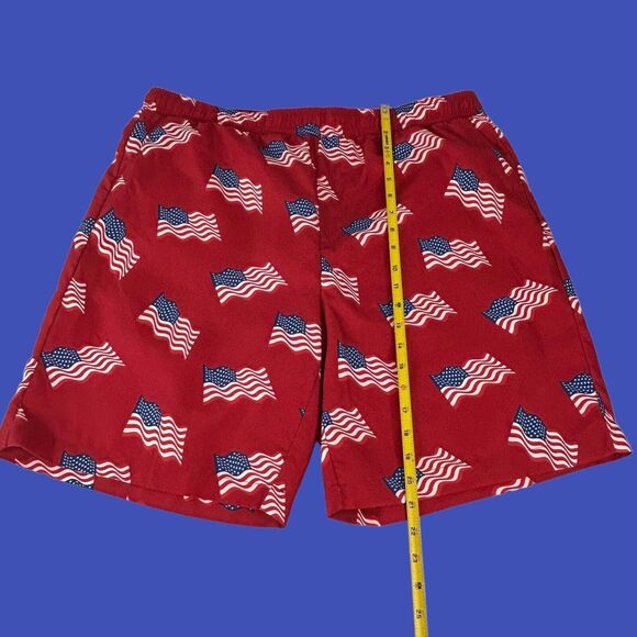 Bass Pro Shops Swim Trunks Red w/American Flags Patriotic July 4th Men’s XL NWOT - Picture 11 of 16